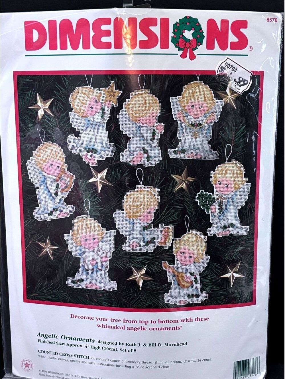 Dimensions 8576 Angelic Ornaments Cross Stitch Kit New Sealed Ruth Morehead VTG